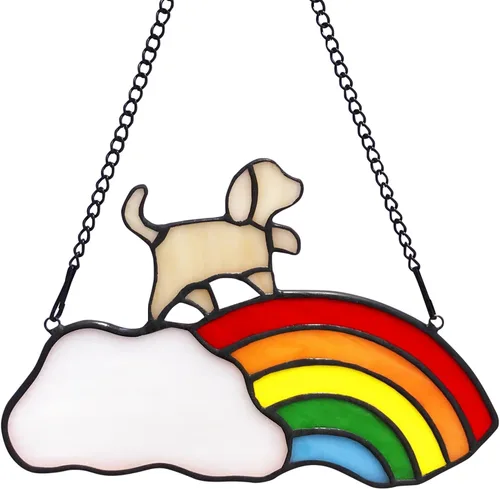 Miniatura 10 de Decoración de gato atigrado gris en luna azul para colgar en la ventana, regalo conmemorativo para los amantes de los gatos, adorno para mascotas