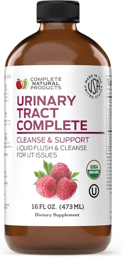 Complete Natural Urinary Tract Complete 12oz - Suplemento líquido para la salud del tracto urinario con arándano orgánico, D-manosa, raíz de