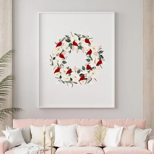 Miniatura 7 de BANBERRY DESIGNS Adornos de Navidad cardenales con clip, decoraciones de cardenal Hoiiday con clips plateados, cuerpos flocados rojos con alas