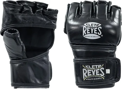 CLETO REYES Black Mamba MMA - Guantes de lucha de competición para hombres y mujeres, piel de vacuno, color negro