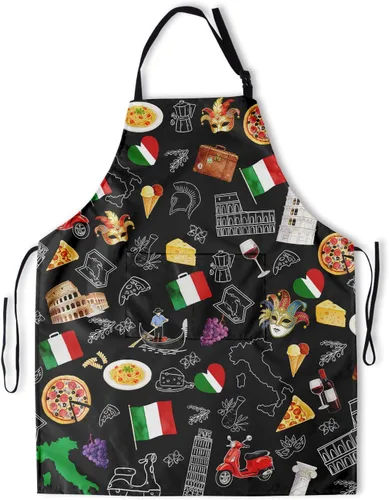 Miniatura 61 de Delantal con bolsillos, delantales para mujeres y hombres, delantal de cocina para cocinar, jardinería, servidor, camarera, pintura