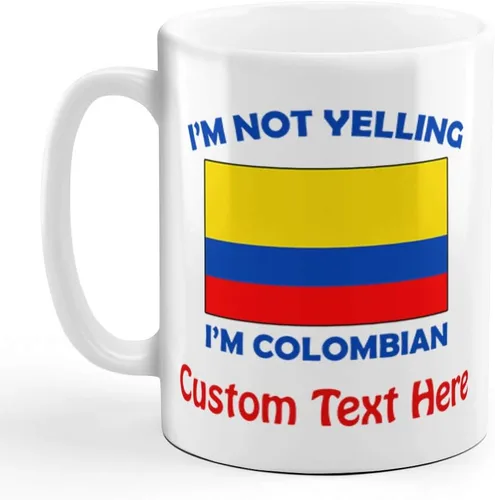 Miniatura 7 de Taza de té y café de cerámica con texto en inglés "I'M Not Yelling I Am Colombians, regalo de Navidad para hombres y mujeres Solo diseño