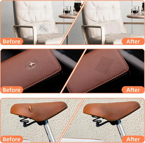 Miniatura 4 de DXBULL Parche grande de reparación de cuero 17.3x78.7 pulgadas Cinta de reparación autoadhesiva para muebles, sofás, asientos de coche, sillas