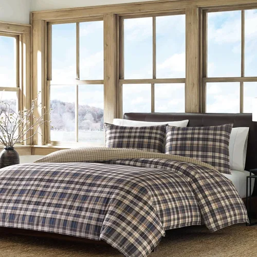Miniatura 30 de Eddie Bauer - Juego de edredón Queen, ropa de cama reversible a cuadros, elegante y cálida decoración del hogar (gris normandía, Queen)