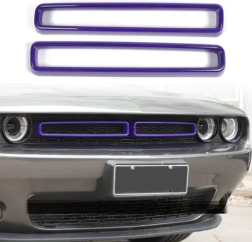 Miniatura 10 de Voodonala para insertos de rejilla delantera Challenger para accesorios Dodge Challenger 2015-2022, ABS rojo 2 piezas