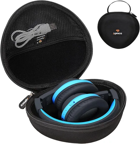 Aproca Funda para auriculares compatible con iClever BTH12 / HS19 / BTH26 / BERIBES/eKids Jurassic World plegable para niños, bolsa de Black-pro