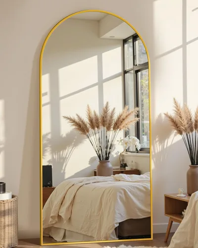 Miniatura 10 de Espejo de longitud completa, espejo arqueado grande de 76"x34", espejos de pie grandes, espejos altos para cuerpo, espejo de piso para dormitorio