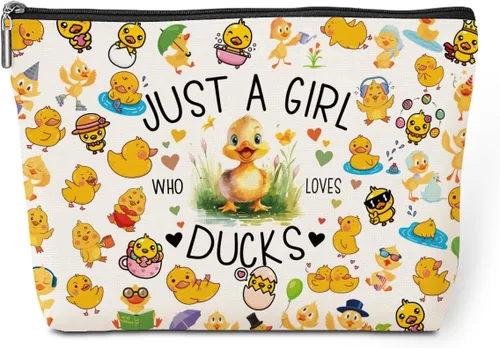 Miniatura 16 de jeilink Linda chica ama a los animales, bolsa de maquillaje divertida de viaje, bolsa de aseo de viaje, recuerdos de fiesta de animales, decoración