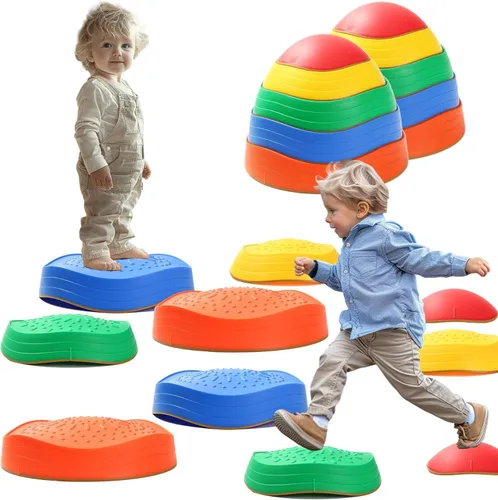 Makarci piedras de equilibrio para niños, 10 piezas juguetes preescolares que promueven habilidades de equilibrio y coordinación para juegos en