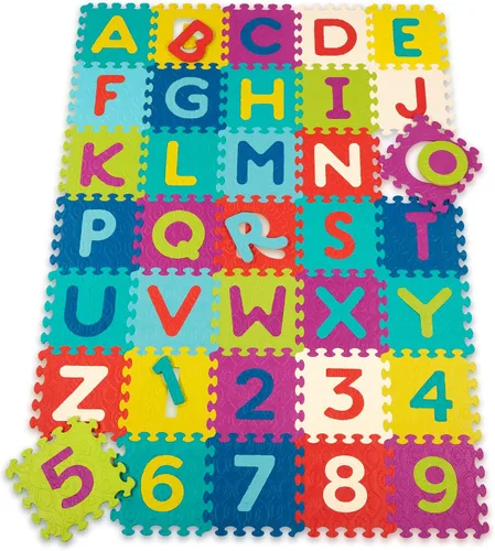 Miniatura 11 de B. toys Tapete de suelo de animales - 12 azulejos de espuma entrelazados y extraíbles - Azulejos gruesos de rompecabezas para recién nacidos, niños