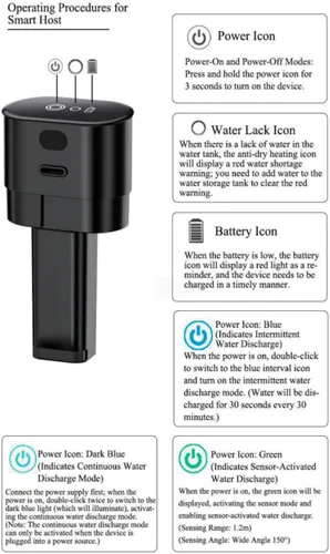 Miniatura 3 de Anfitrión inteligente para fuente de agua para gatos sin bomba, acero inoxidable, reemplazo ultra silencioso, bajo voltaje DC 5V