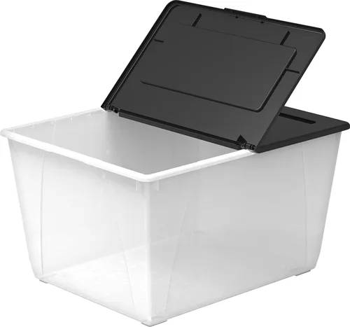 Miniatura 2 de Storex Bolsa de almacenamiento de 16 galones (60 L) con tapa plegable, 22.7 x 18.25 x 12.86 pulgadas, escarcha/negro, paquete de 4 (00900A04C)