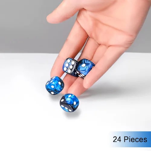 Miniatura 3 de 24 piezas de dados de doble tono de 16 mm con esquinas redondas de 6 lados, dados d6 para DND, MTG, Tenzi, Farkle, Bunco, juegos de cartas