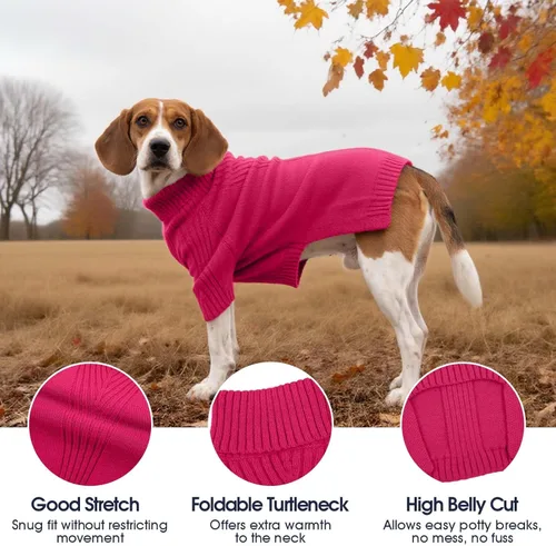 Miniatura 3 de IECOii XXL Suéter para Perro, Suéter Térmico de Punto para Perro Grande con Manga, Sudadera de Cuello Alto para Mascotas, Perro, para Perros Extra