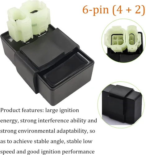 Miniatura 6 de Solenoide de arranque GY6 Bobina de encendido ATV Caja CDI de 6 pines DC Rectificador de 4 pines Juego de bujías para tao tao 50cc 70cc 90cc 110cc