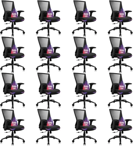 Miniatura 17 de CLATINA Silla de oficina grande y alta de 500 libras, sillas ergonómicas de malla resistente con soporte lumbar ajustable y asiento ancho y cómodo