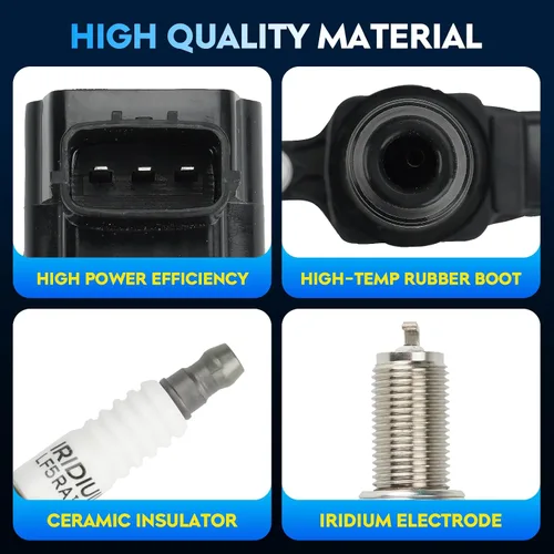 Miniatura 3 de Paquete de bobinas de encendido + bujías de iridio para Nissan Sentra 2002 2003 2004 2005 2006 1.8L, reemplaza UF351 UF-548 5C1394 50078 C1397 E1048
