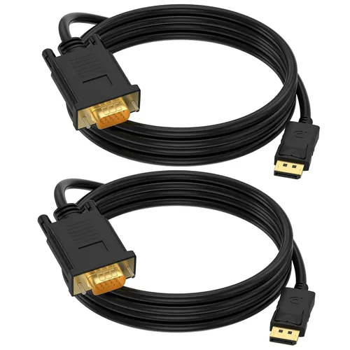 Miniatura 9 de Adaptador DisplayPort a (salida) VGA DP a VGA Cable macho a macho chapado en oro para computadora, laptop, monitor, TV, proyector (no bidireccional)