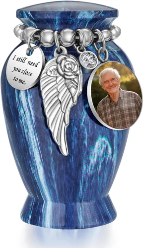 Miniatura 29 de Dletay Urnas pequeñas para cenizas humanas, recuerdo de 2.85 pulgadas, mini urna de cremación conmemorativa para mujeres y hombres, urnas funerarias