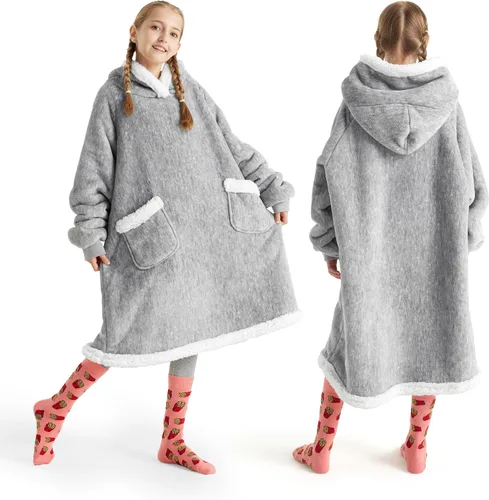 Miniatura 42 de Bedsure Manta con Capucha, Manta Portátil con Capucha como Regalos para Mamá, Regalos de Cumpleaños para Mujeres, Niños y Adolescentes, Sudadera