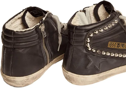 Miniatura 5 de Golden Goose Slide Classic Leather Upper Studs Womens Distressed Sneakers
