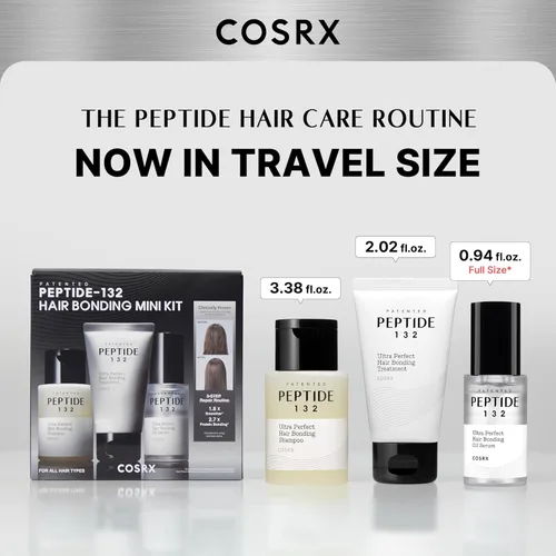 Miniatura 2 de COSRX PEPTIDE-132 - Mini kit de vinculación para el cabello – Champú y tratamiento de tamaño viaje + suero de aceite de tamaño completo, juego