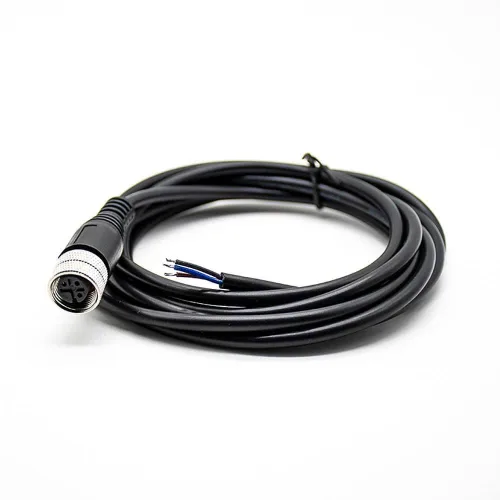 Miniatura 7 de Elecbee Cable M12 A-Code Conector recto de cabeza hembra individual Cable eléctrico de enchufe de aviación (cable de 12 pines 1M/3.3 pies)