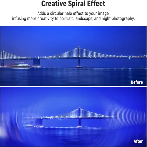 Miniatura 2 de NEEWER Filtro de Lente de Cámara de 77mm con Halo Espiral, Filtro de Lente de Prisma de Vidrio Óptico K9 con Efectos Especiales para Fotografía