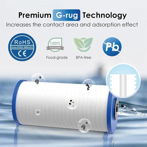 Miniatura 4 de Waterdrop AP810 - Filtro de agua de repuesto para toda la casa para 3M® Aqua-Pure AP810, AP801, AP811, Whirlpool® WHKF-GD25BB, WHKF-DWHBB, 10 x 4.5