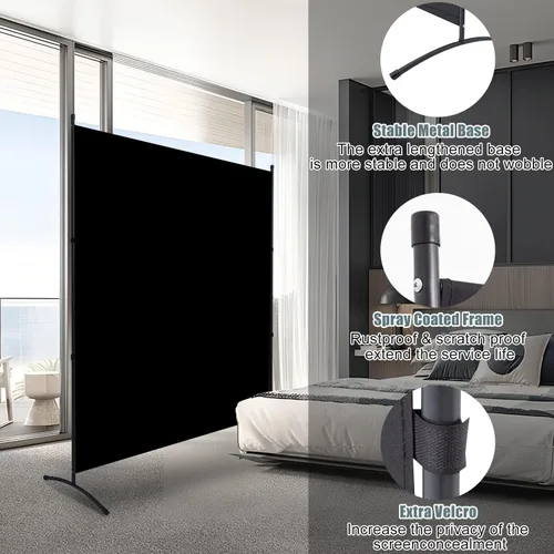 Miniatura 3 de Divisor de habitación, pantalla de privacidad de un solo panel, 71 x 72 pulgadas de alto, divisor grande para separación de habitaciones, tela
