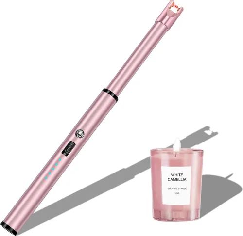 Miniatura 12 de Encendedor de velas eléctrico, resistente al viento, recargable por USB, sin llama, cuello largo, para velas, estufa de gas, chimenea, barbacoa