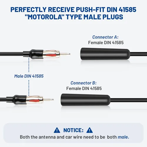 Miniatura 4 de Anina Adaptador de antena de radio de coche hembra a hembra Conector aéreo universal Cable de extensión de antena de radio