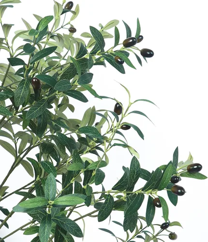 Miniatura 3 de Árbol de olivo artificial, planta de olivo sintético de 4.9 pies con maceta negra, árbol grande de seda sintética en maceta, planta de olivo