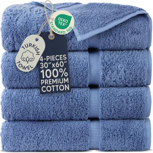Miniatura 10 de Towel Bazaar Toallas Turcas de Algodón Premium Súper Suaves y Absorbentes (Juego de 2 Toallas de Baño Grandes, Blanco)