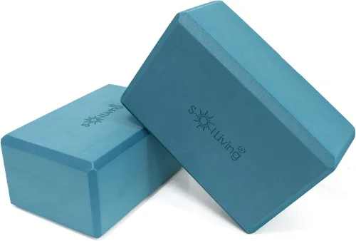 Sol Living Bloques de yoga, paquete de 2 cojines de yoga de espuma EVA de alta densidad, para estirar, pilates, meditación, equipo de ejercicio,