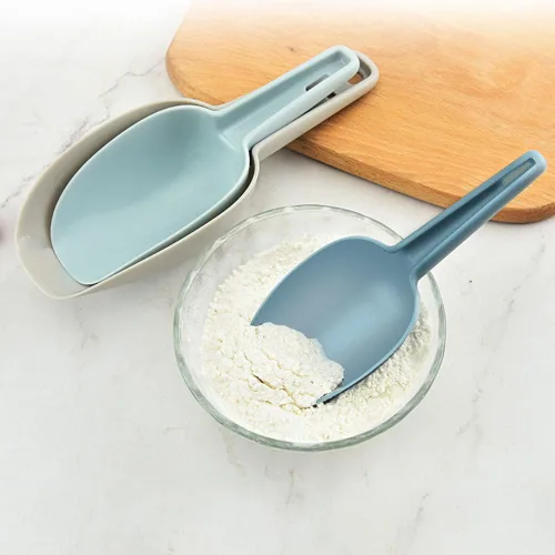 Miniatura 3 de Paquete de 4 cucharas de plástico para recipientes, cuchara de plástico para cubitos de hielo, cucharas de harina, productos secos, granos de café