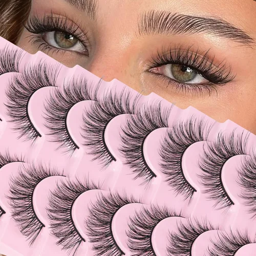 Miniatura 19 de Pestañas postizas hechas a mano de Veleasha 5D de imitación de visón, 7 pares