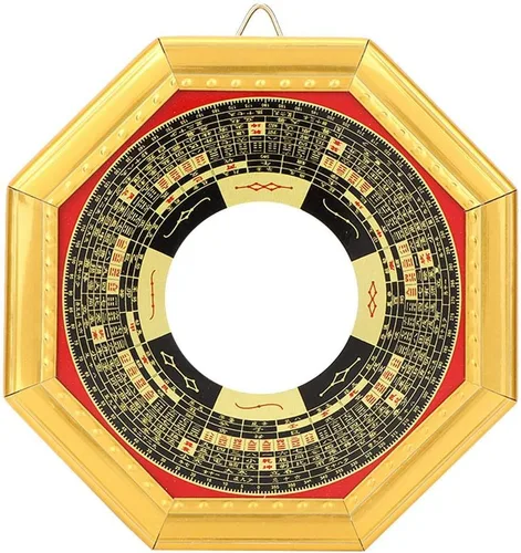 Miniatura 10 de Tyenaza Espejo Bagua, Feng Shui, espejo convexo chino tradicional para puerta de protección, suerte al aire libre para el hogar, negocios, buena