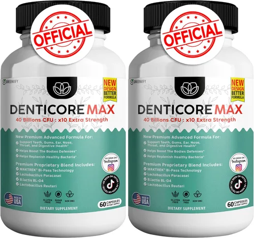 Max for Gums and Teeth Health – 40 mil millones de UFC Probióticos orales avanzados, soporte para el aliento fresco, 60 cápsulas (paquete de 2)
