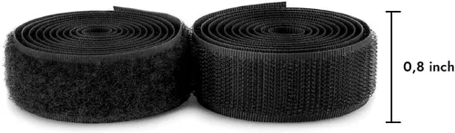 Miniatura 2 de Cinta de velcro para coser de 5/8 pulgadas de ancho, color negro, no adhesiva, 1 yarda de longitud, cinta de nailon negro, juego de sujetadores