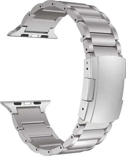 Miniatura 8 de Titanium Watch Band,Metal Strap Bracelet with Tortoise Buckle,for Apple Watch Series 11/10/9/8/7,Ultra 3/2/1,SE 3/2/1 [2025] A-titanio.