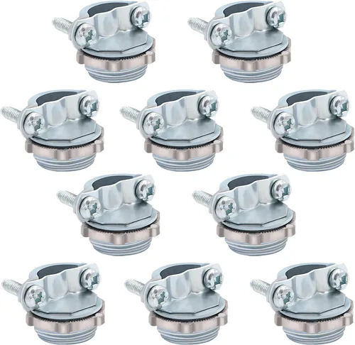 Miniatura 8 de 12 unids 1/2 pulgada tipo abrazadera conectores de cable para conducto metálico proteger cables plata-zinc