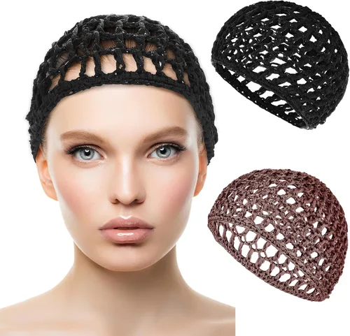 Miniatura 15 de WLLHYF Gorros de Peluca para Cabello Grueso y Largo, Gorros Ajustables de Red Malla Trenzada para Tejer, Hacer Crochet, Coser, Tejido de Red