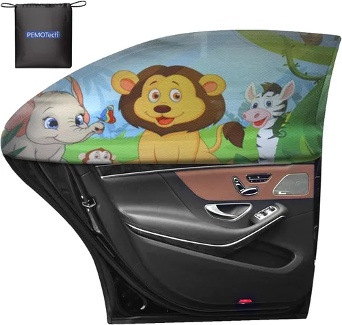 Miniatura 9 de PEMOTech - Parasol para ventana de coche (2 pack) - Certificado, parasol para ventana lateral del coche, protección UV, transpirable, de spandex