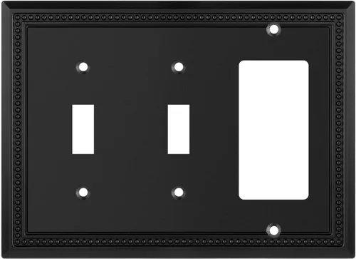 Miniatura 46 de Henne Bery Sunken Pearls - Placa de interruptor/placa de pared y cubierta de salida (decorador individual, 2 unidades, negro mate)