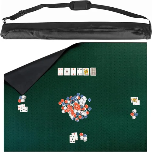 Miniatura 12 de Alfombrilla para Juego de Mesa 42 x 66 Pulgadas, Alfombrilla Mahjong para Mesa con Bolsa de Transporte, Alfombrilla de Neopreno Antideslizante, Azul