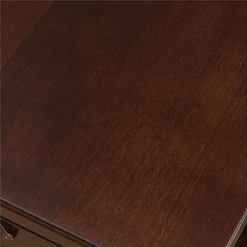 Miniatura 7 de Leick Home Laurent 10537 - Mesa auxiliar con lámpara, madera maciza, con cajón y estante, cereza chocolate