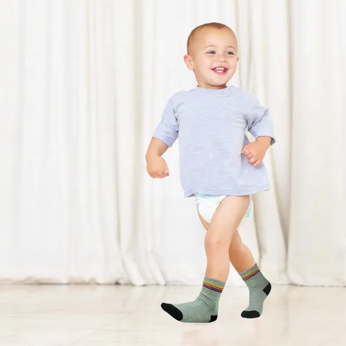 Miniatura 2 de Calcetines SkiBeaut para niño, 12 pares de calcetines antideslizantes para niño, calcetines de algodón con adherencia para niños de 1-3 3-5 5-7