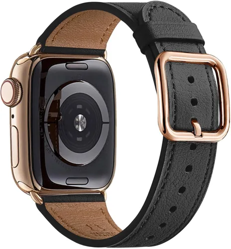 Miniatura 14 de MNBVCXZ Correas de cuero compatibles con Apple Watch para mujeres, correa de repuesto genuina para iWatch Series 11 10 9 8 7 6 5 4 3 2 1 SE 3 SE 2