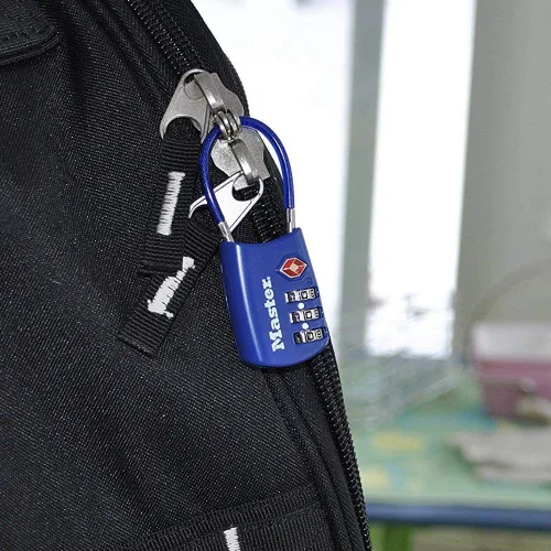 Miniatura 2 de Master Lock 4688DBLU Tsa candado estilo cable para equipaje, 24 unidades, azul., 4688DBLU